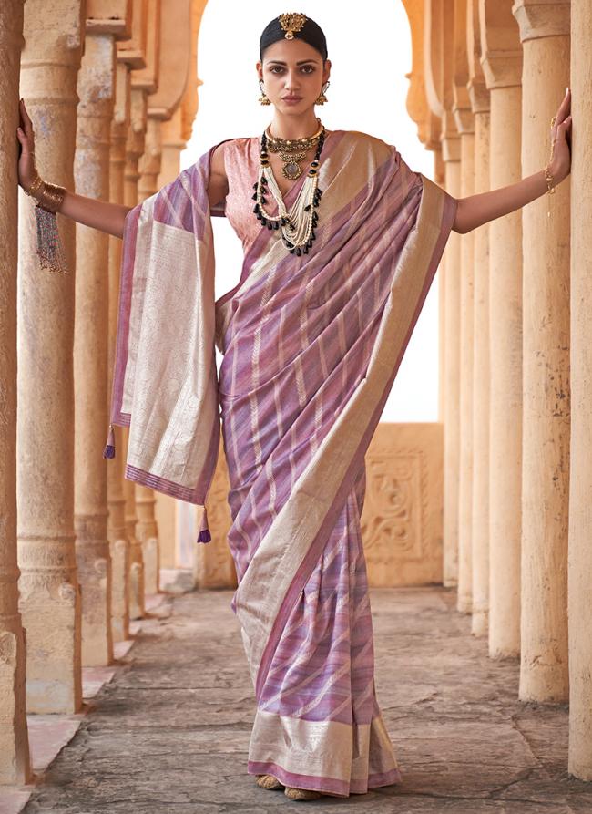 Viscose Silk Pink Festival Wear Printed Saree